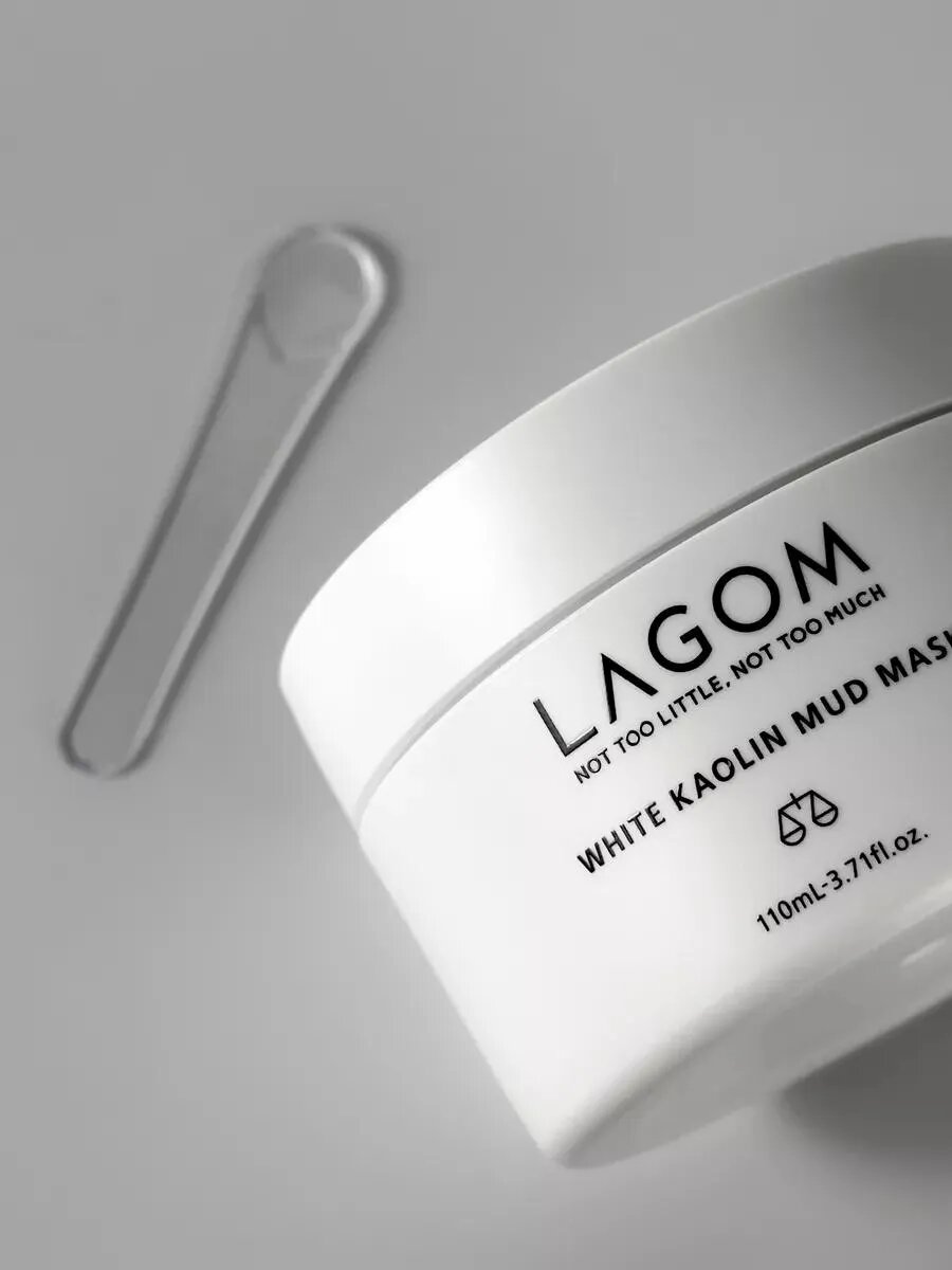 Маска для лица Lagom "White Kaolin Mud", отшелушивающая, 110мл — фото 1
