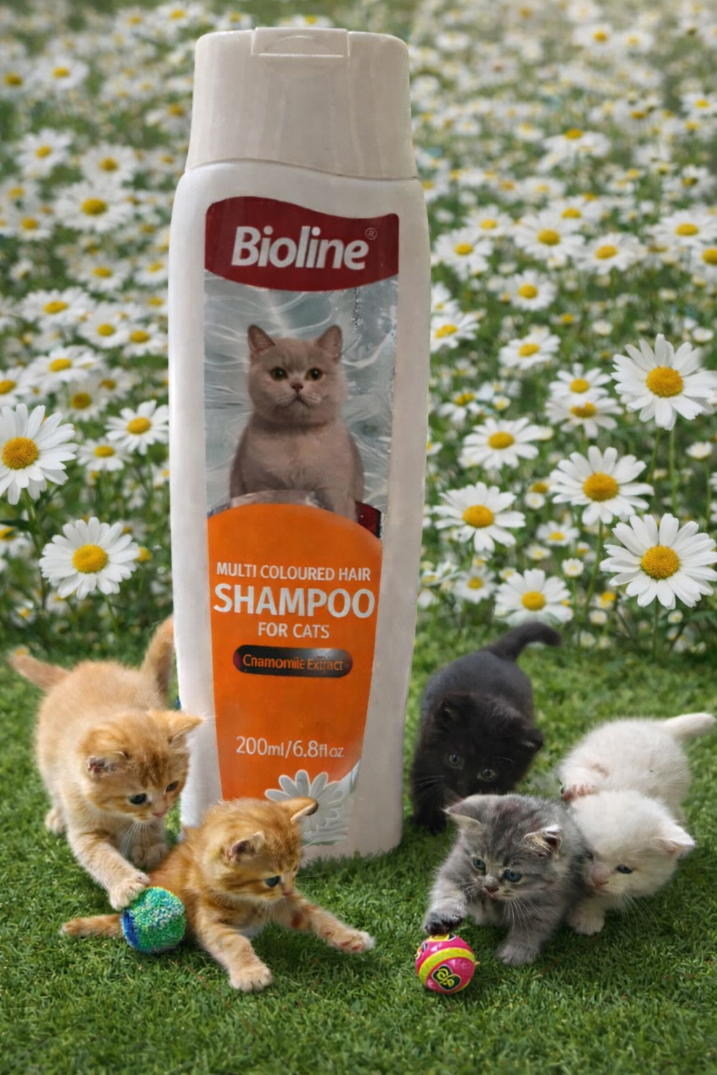 Шампунь для кошек c разноцветной окраской шерстии заботы о них, 200 мл — фото 1