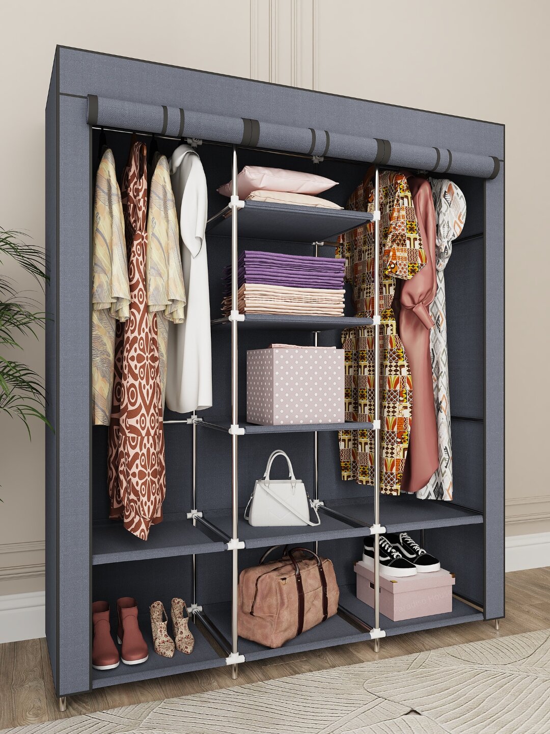 Шкаф тканевый, для хранения вещей, складной, экологичный, 32кг