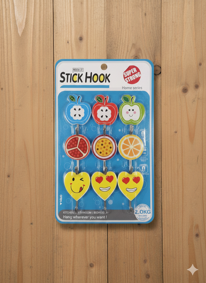 Самоклеящиеся крючки Stick Hook, набор 9 шт, супер прочные до 2 кг, без сверления, декоративные, для кухни и ванной