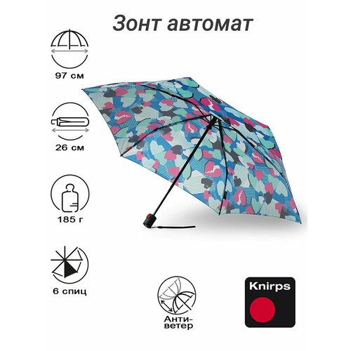 фото Мини-зонт knirps, синий, зеленый, розовый, черный, голубой