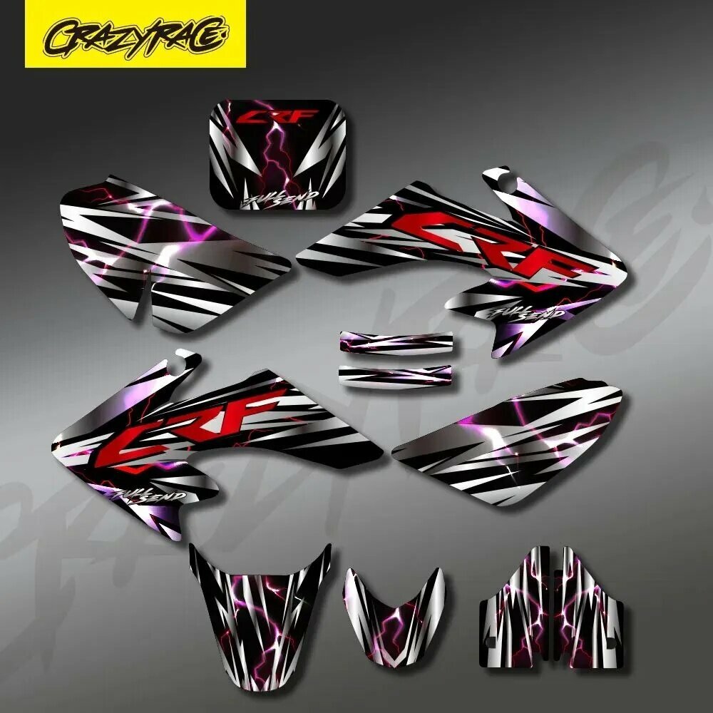 Набор графических и фоновых наклеек для мотоциклов Honda CRF50 CRF50F 2004 - 2012 2006 2007 2008 2010 2011 CRF50