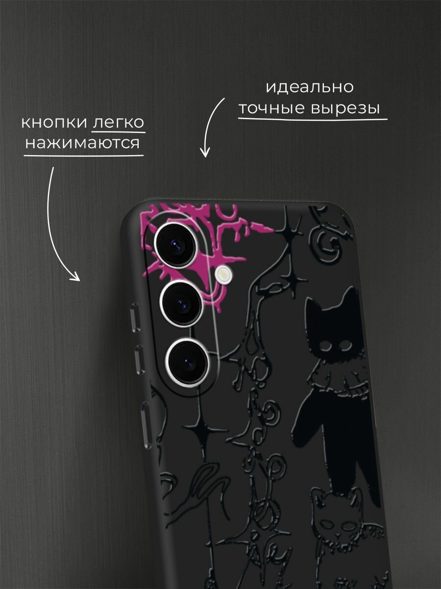 Чехол на Samsung Galaxy S25 FE / Самсунг S25 Фе с принтом Готические котики 2 — фото 1