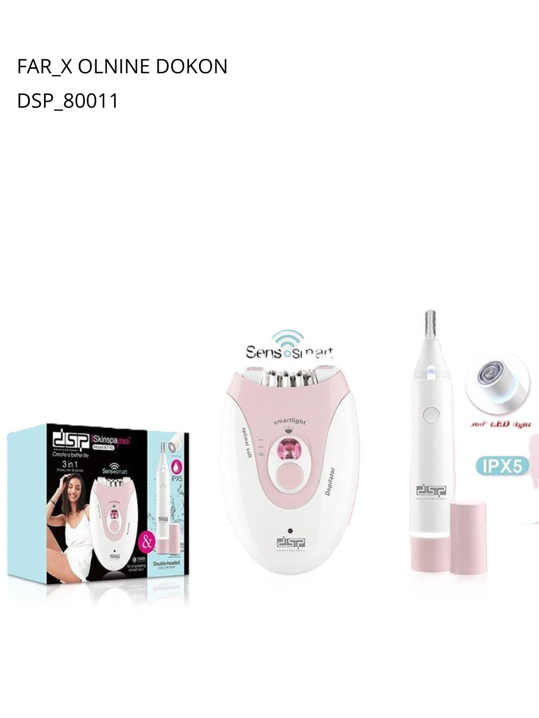 Набор для депиляции DSP 70258, эпилятор с мини-триммером для бровей — фото 1