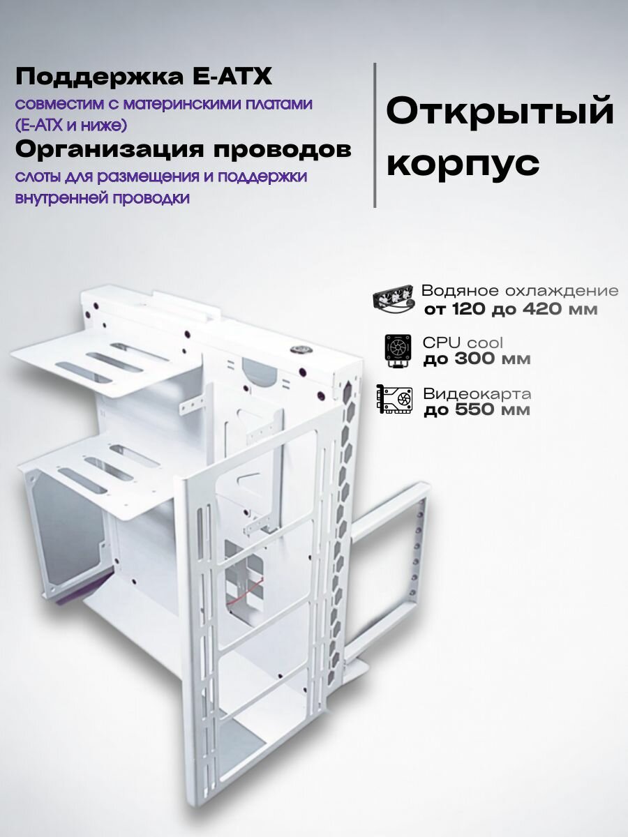 Корпус для ПК белый открытый