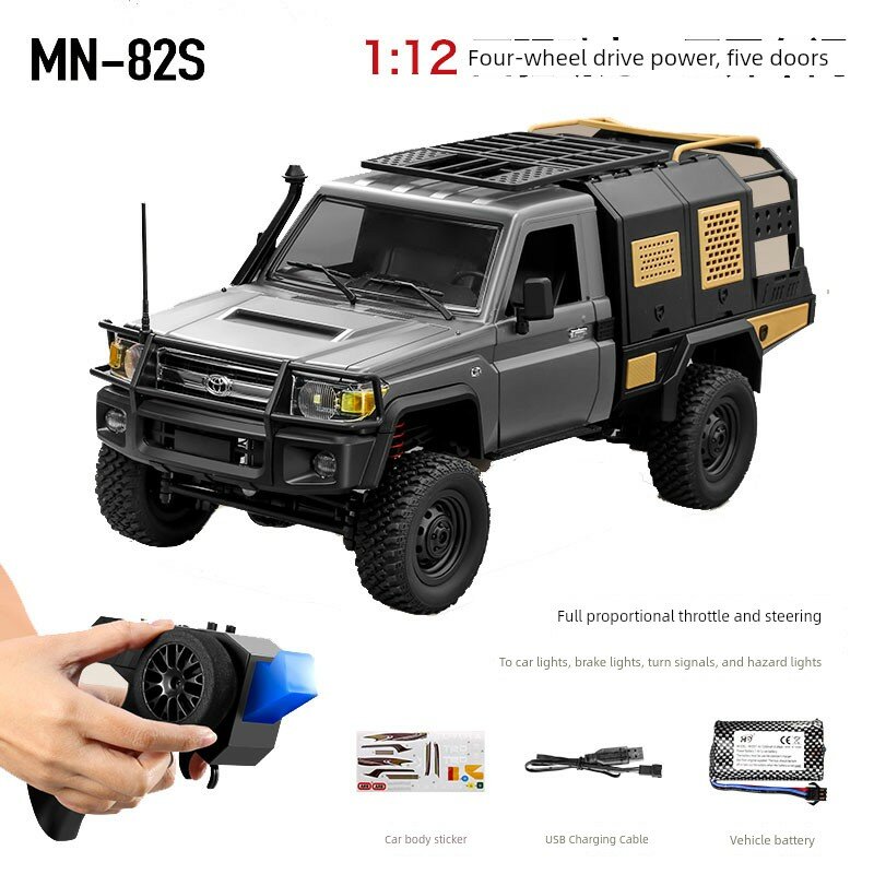 MINI82S 1/12 Масштабный RC-вездеход в серебристом цвете с тройной батареей 105 минут работы для мальчиков