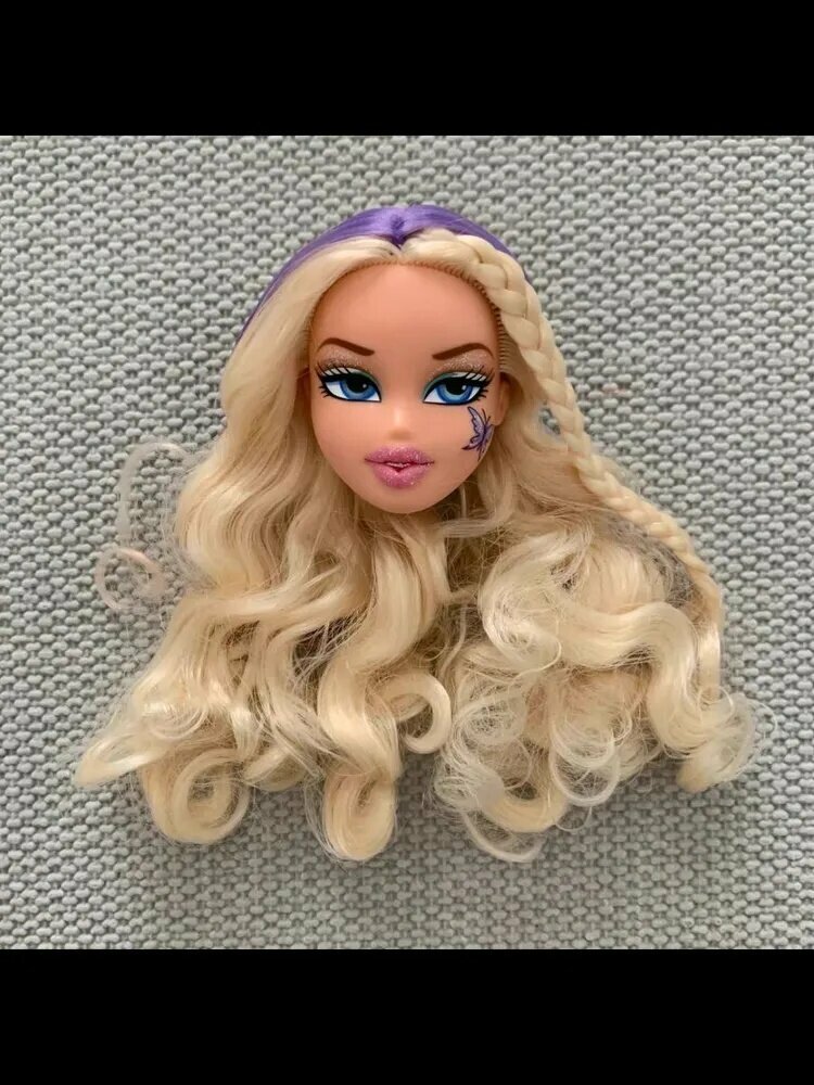 Bratz 2001 Клоэ Баттерфляй (Cloe Butterfly), винтажная голова куклы с косичками, раритетный первый выпуск для коллекции