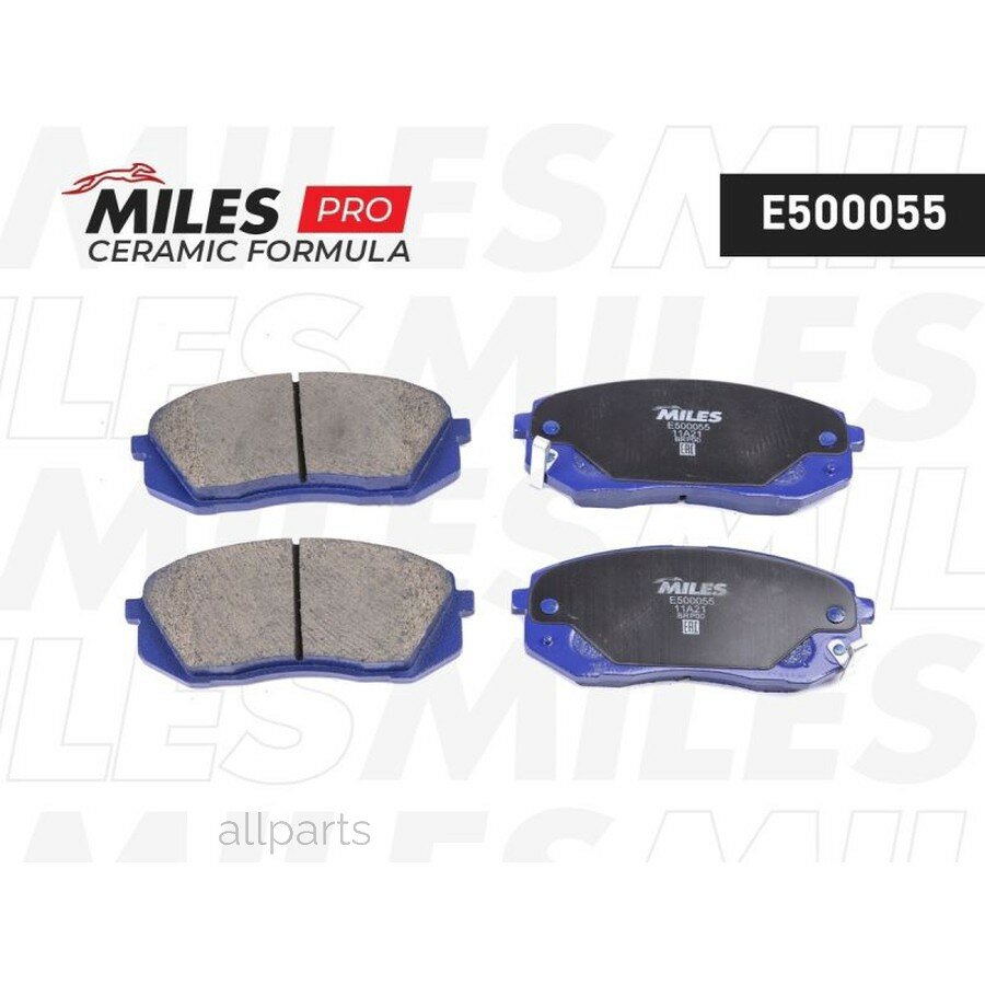 MILES E500055 Колодки тормозные HYUNDAI ix35 10-/KIA SPORTAGE 10-/CARENS 02- передние Ceramic