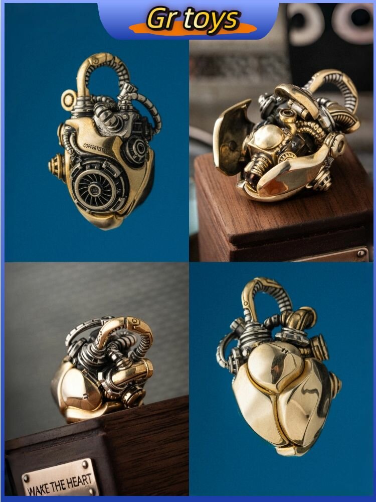 COPPERTIST.WU Металлическое механическое сердце, игрушка для повседневного использования (EDC) с механизмом нажатия для снятия давления.