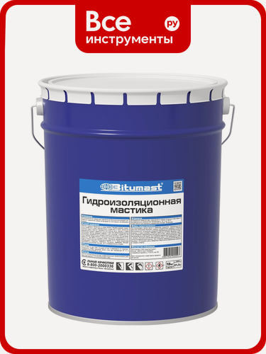 Изображение товара Гидроизоляционная битумная мастика, 21.5 л Bitumast, фундамента, землю