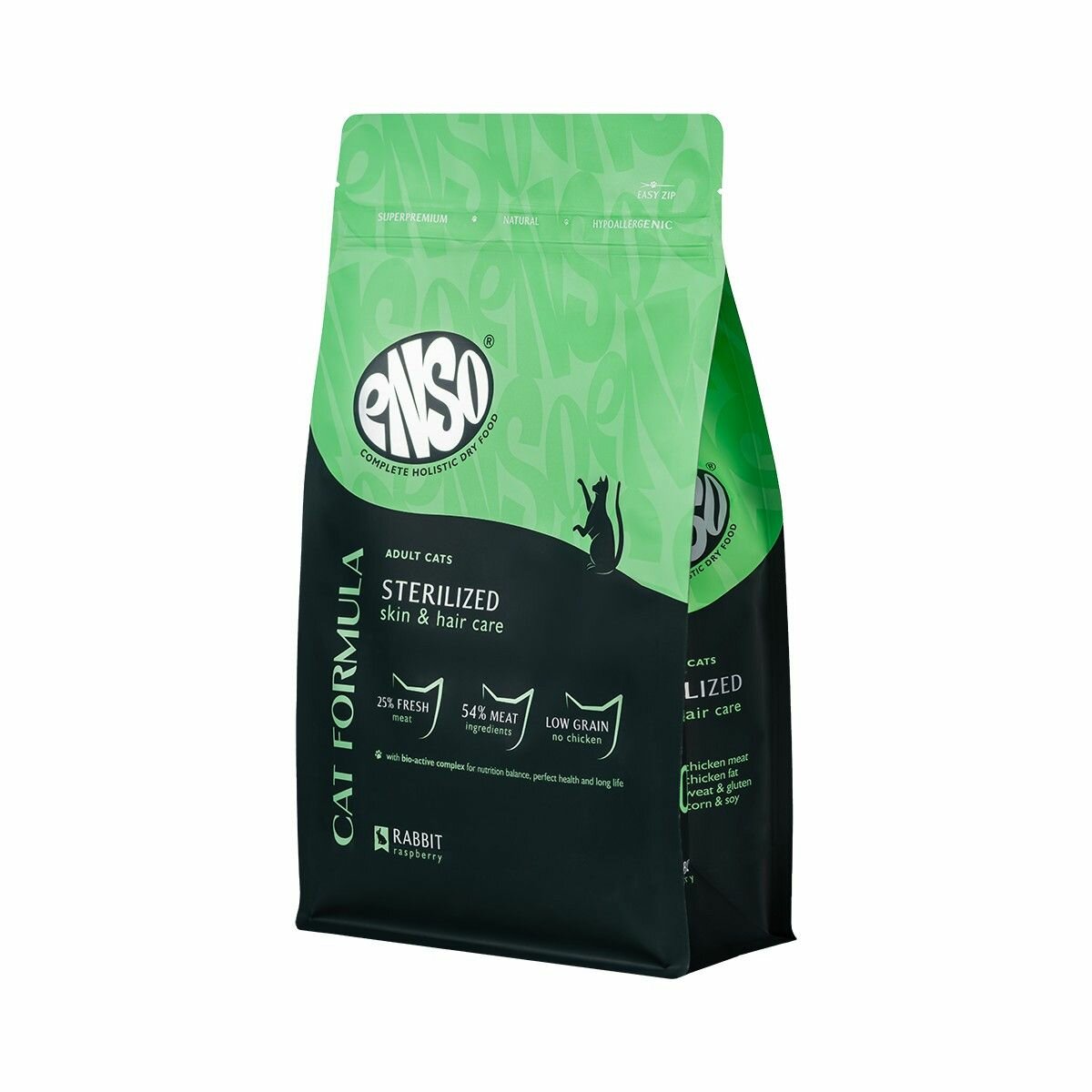 Enso Cat Formula Sterilized Сухой корм для стерилизованных кошек, Кролик и Малина 7 кг