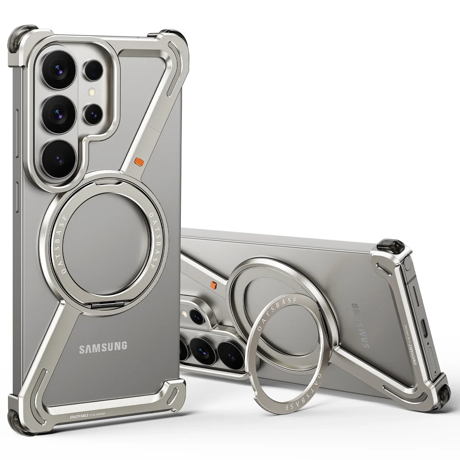 Металлический чехол Samsung Galaxy S26 Ultra, серебряный, Titanium