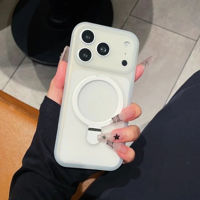Роскошный магнитный чехол-держатель для iPhone 13 14 15 16, iPhone17 Про Макс, Белый, White