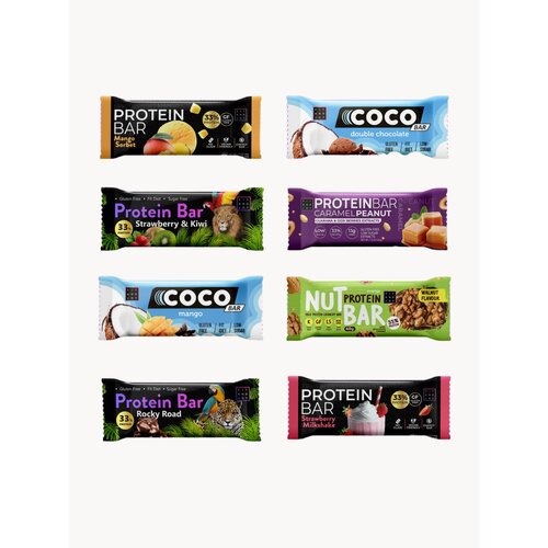 Протеиновый батончики ассорти набор 8шт, пп питание