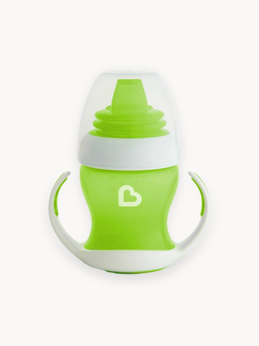 Munchkin обучающий поильник-непроливайка Gentle™ с ручками зелёный 4+ 120мл.