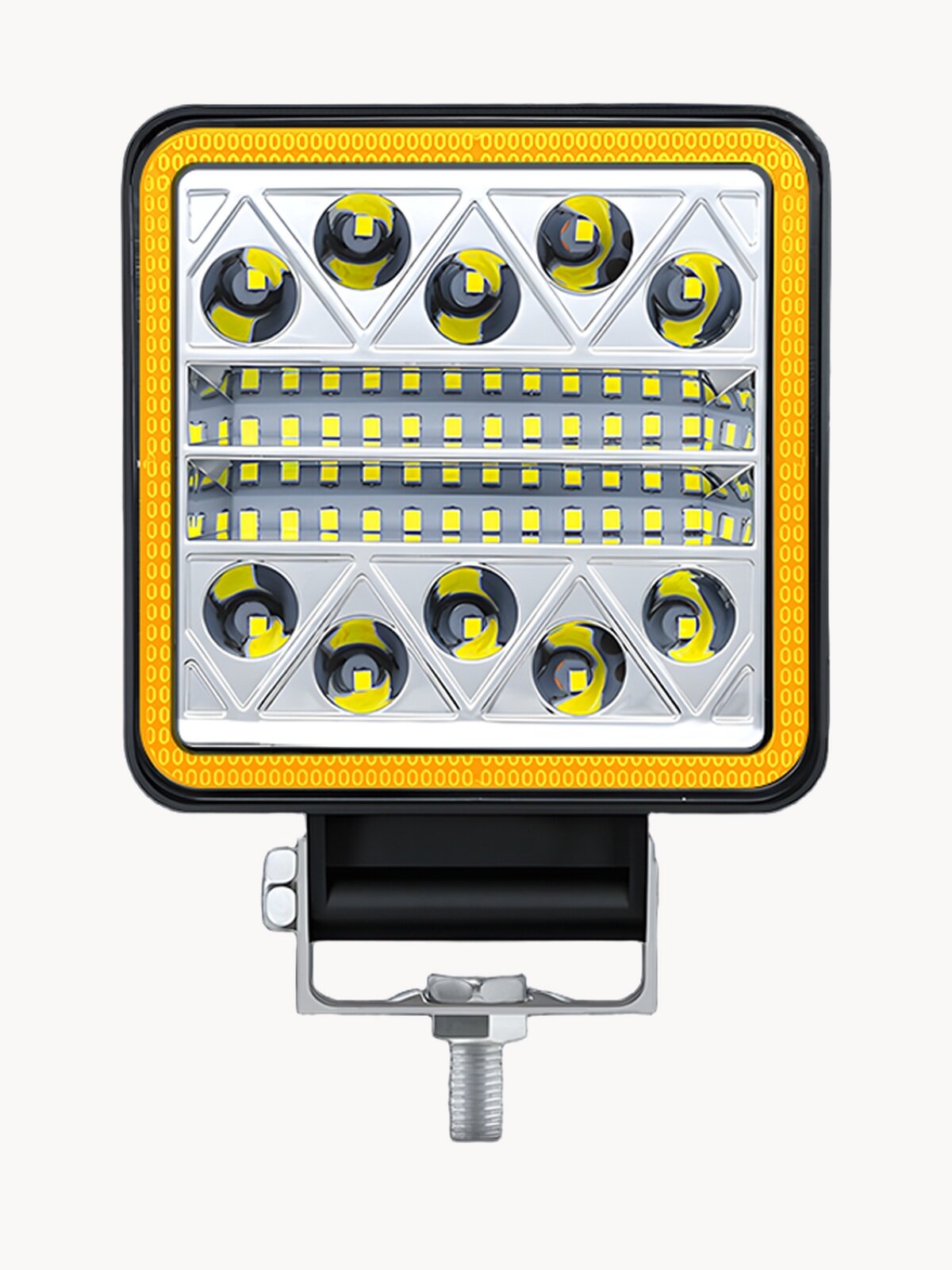 Фара светодиодная противотуманная и рабочего света, 12-80V, 120W (105х105мм, 40 LED, с желтой подсветкой 5W)