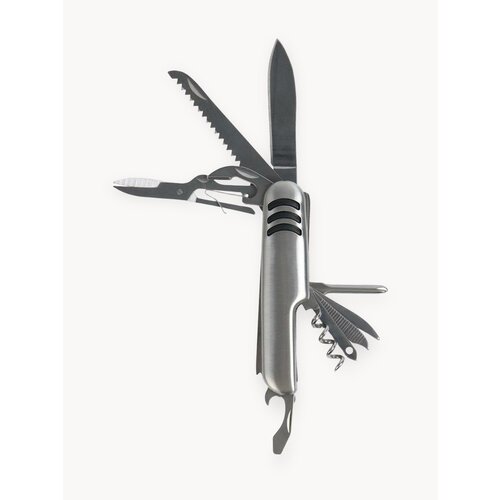 Швейцарский нож 11  в 1: ножницы, отвёртка, нож, штопор, пилы, открывалки, консервный нож, шило, напильник, нитевдеватель