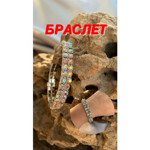 фото Браслет, кристаллы swarovski, стразы, 1 шт., размер 16 см, бесцветный jewelry