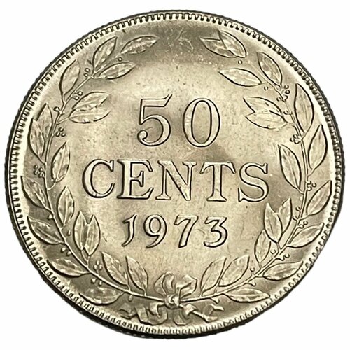 либерия 10 центов 1975 г Либерия 50 центов 1973 г.