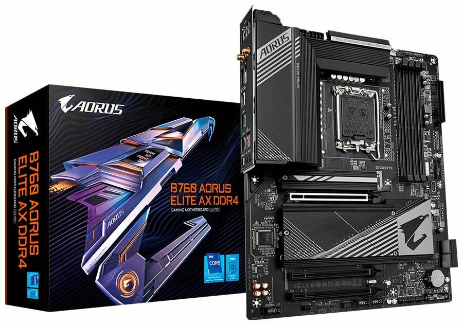 Материнская плата Gigabyte B760 AORUS ELITE AX DDR4 (LGA1700, ATX)