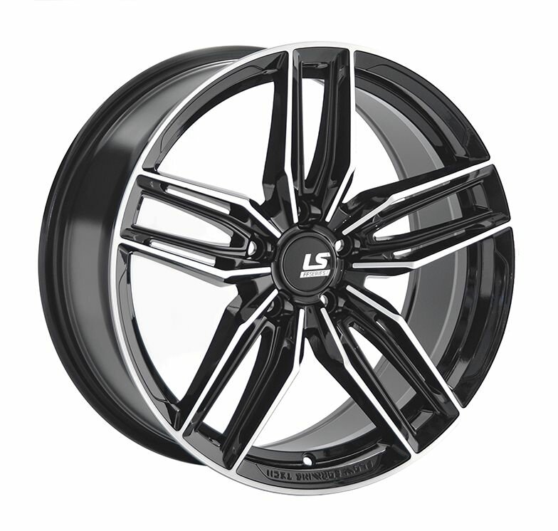 Колесный диск LS Flow Forming LS RC54 18x8" PCD5x114,3 ET40 D67,1 черный глянцевый с полированными лучами