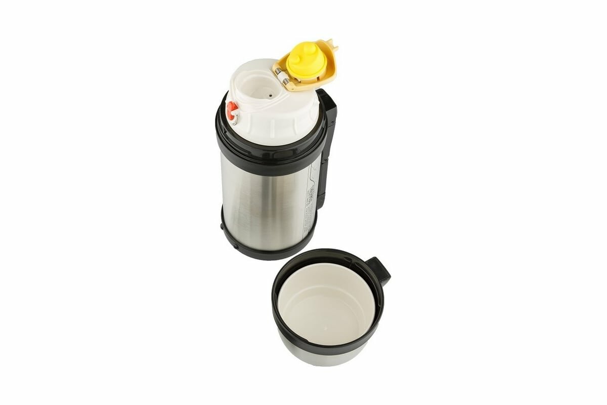 Термос THERMOS FDH Stainless Steel Vacuum Flask, 2л, стальной/ черный - фото №3
