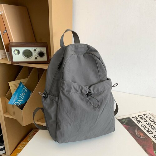 Ретро-школьный рюкзак, серый, для мужчин и женщин