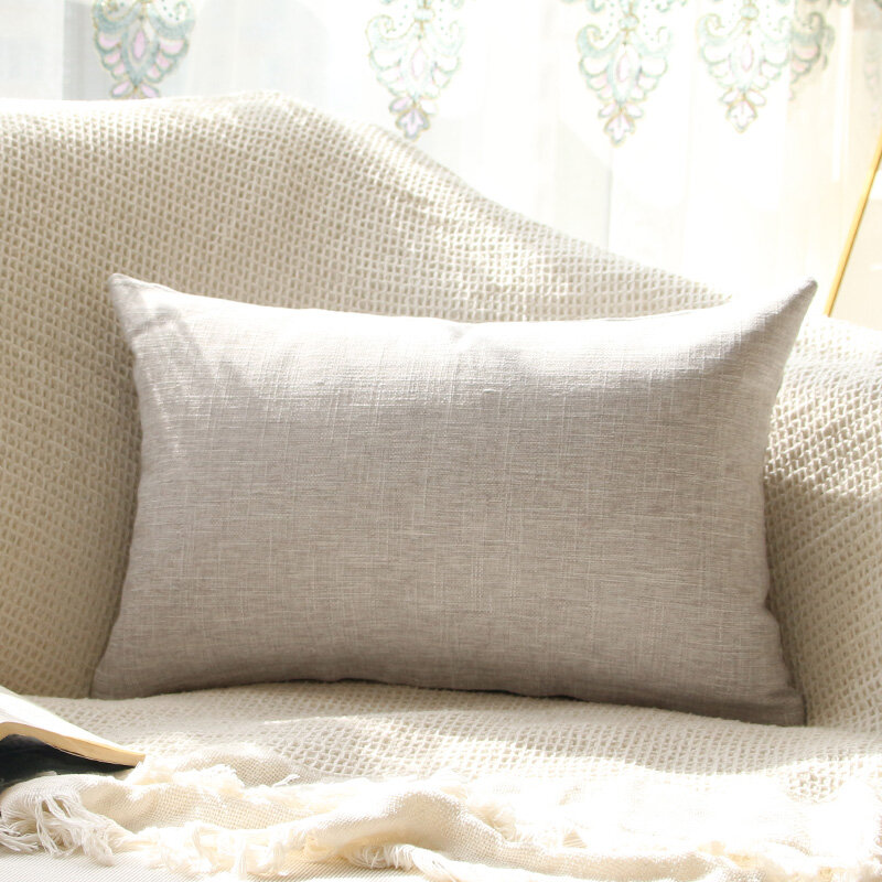 фото Диванная подушка 1F1313F3, льняная, светло-серая, 30x60 см