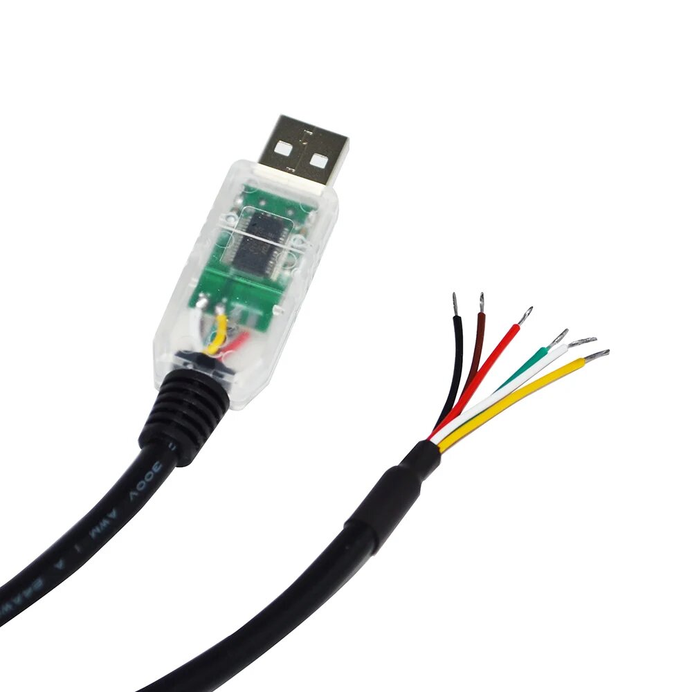 Промышленный чип FTDI FT232RL, преобразователь USB в RS485, 6 ядер, 6 контактов, кабель связи WE, GND, данные A + B- 120R, USB-RS485-WE-5000-BT, Transparent USB Case, 1.8m