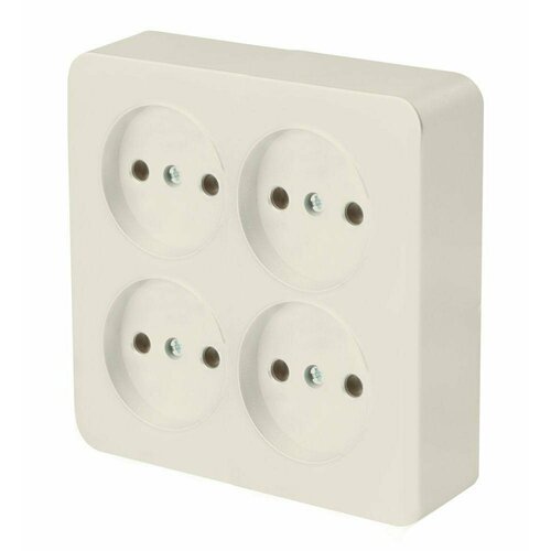 4-местная розетка STEKKER с/з открытой установки 250в, 16а, ip20, серия софия, белый, mst16-14-01, 49308