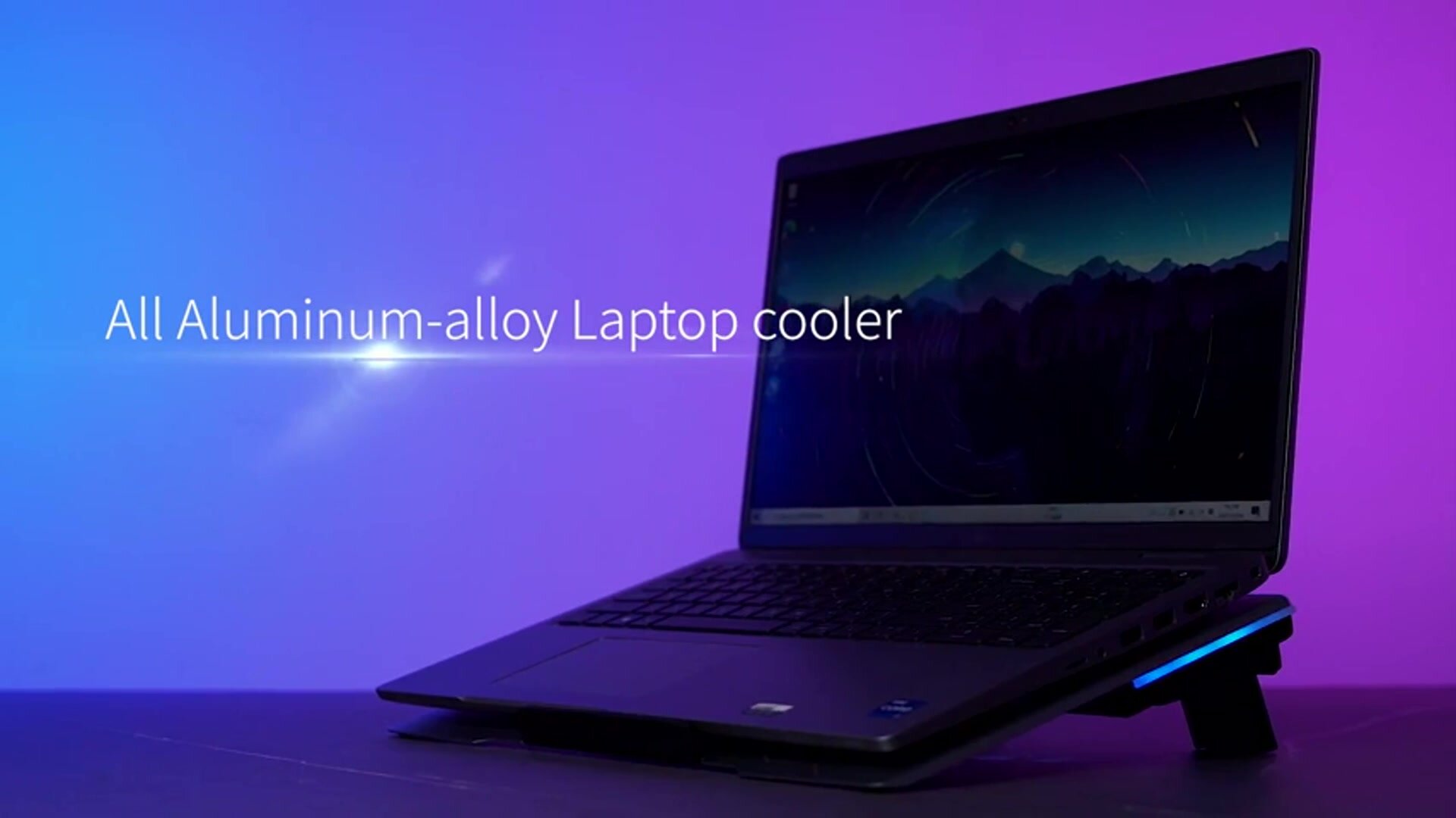 Охлаждающая подставка для ноутбука до 19", 3 вентилятора , 2 USB, RGB, регулировка наклона, алюминиевая, KS-is — фото 1