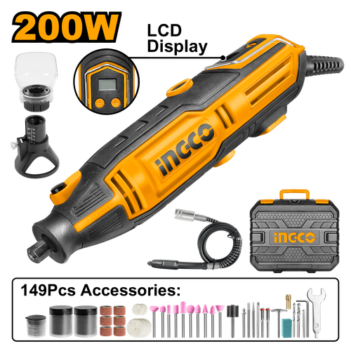 Гравер электрический с гибким валом INGCO MG2008 200 Вт 5150₽