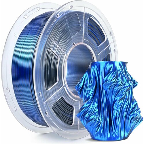 Silk PLA+ пластик Sunlu 1,75мм 1кг (Черный, синий)