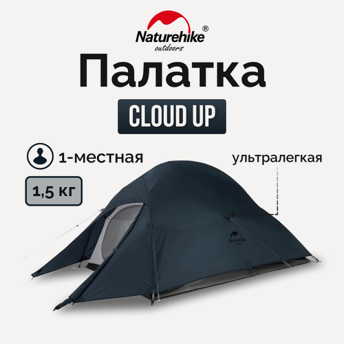 Изображение товара Палатка 1-местная Naturehike Сloud Up Ultra-Light 1 NH18T010-T с ковриком, синий