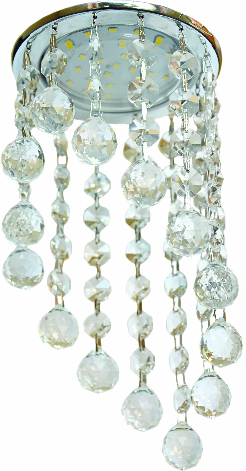 Ecola GX53 H4 5344 Glass Светильник встраиваемый Круглый с большими хрусталиками на подвесе 