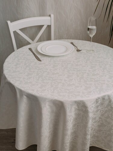 Изображение товара Скатерть на стол для кухни Моготекс овальная, 150*120 см, водо и пятноотталкивающая пропитка, хлопок/пэ 2713/120812