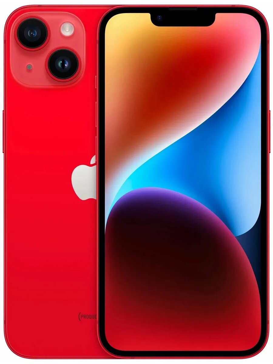 Смартфон Apple iPhone 14, Dual SIM, 128ГБ, экран 6,1", цвет красный
