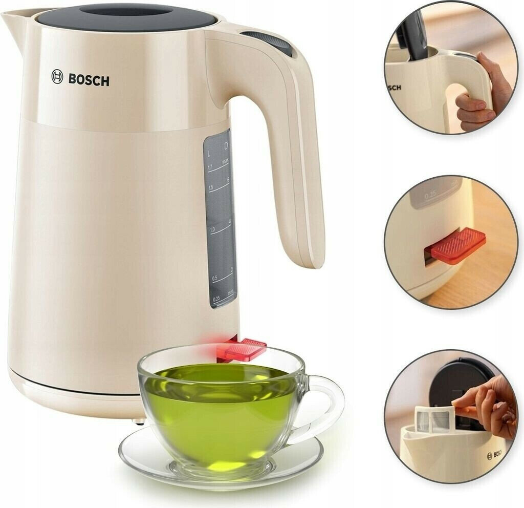 Чайник электрический Bosch TWK2M167, бежевый, мощность 2400Вт — фото 1