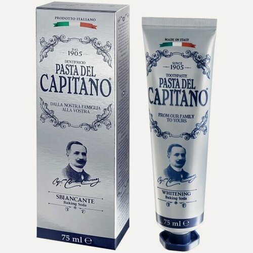 Изображение товара Зубная паста Pasta Del Capitano 1905 Baking Soda, для деликатного отбеливания, 75 мл