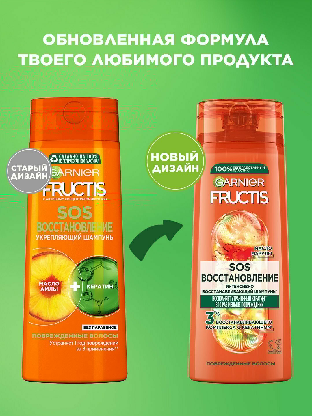 Garnier Fructis SOS Восстановление — укрепляющий и восстанавливающий шампунь