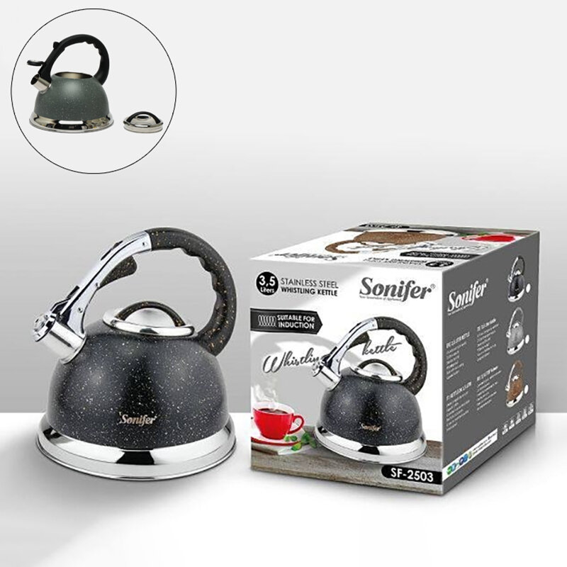 Чайник SONIFER , металлический, SF-2503, со свистком для всех видов плит, 3,5 л
