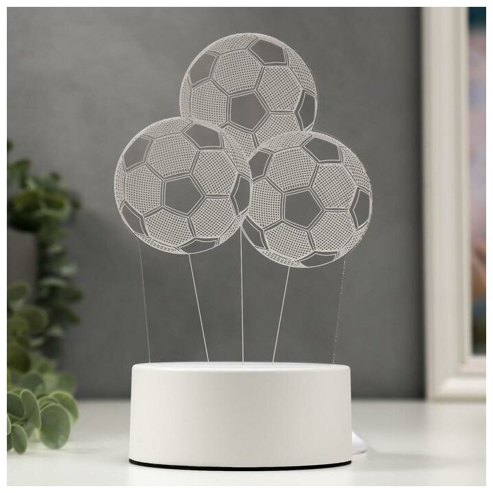 3D-лампа RISALUX Три мяча 2553962, 0.5 Вт, цвет арматуры: белый - фотография № 1