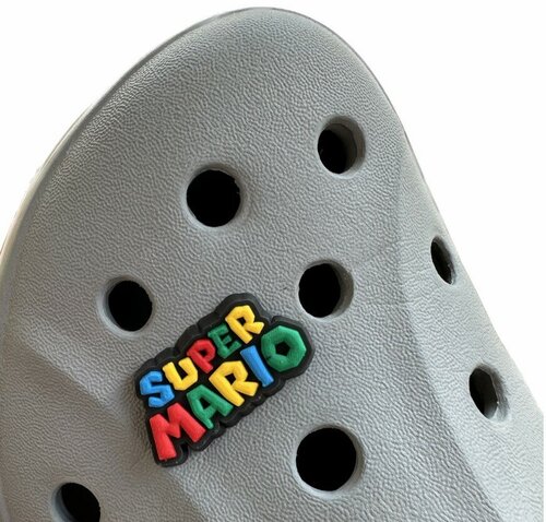 Джиббитсы для crocs, клипсы для обуви, Super Mario Супер Марио (Надпись) 1 шт My Jibb