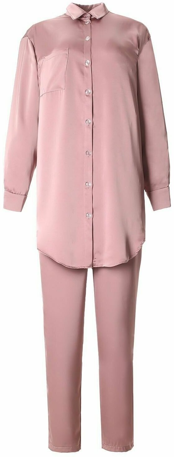 MINAKU Комплект (сорочка, брюки) женский MINAKU: Light touch цвет темно-розовый, р-р 54 - фотография № 10