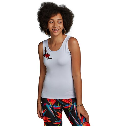 фото Топ красная жара (белый; красный; черный) размер s