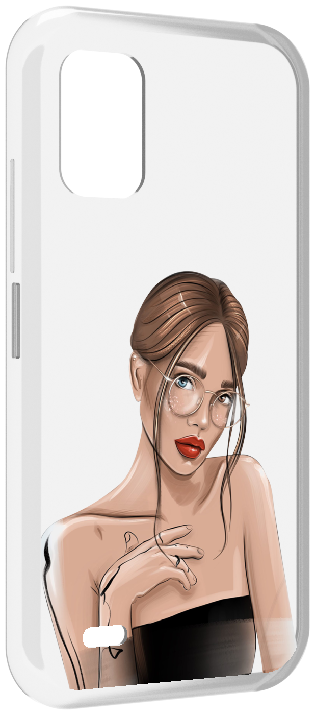 Чехол MyPads девушка-в-очках-с-красивыми-глазами женский для UMIDIGI Bison GT2 / GT2 Pro задняя-панель-накладка-бампер