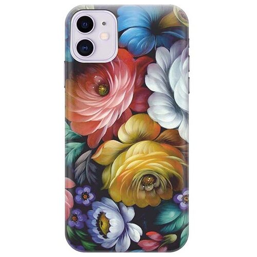 фото Чехол - накладка artcolor для apple iphone 11 с принтом "цветочная роспись" re:pa