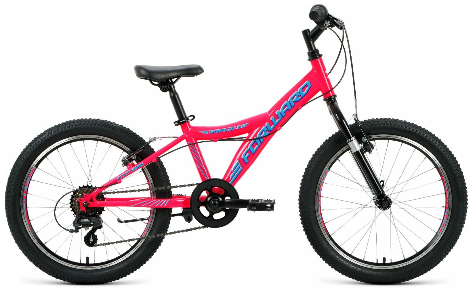 Велосипед FORWARD DAKOTA 20 1.0 (20" 6 ск. рост 10.5") 2020-2021, розовый/голубой, RBKW1J106004