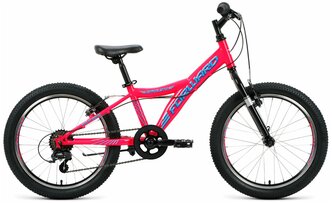Подростковый горный (MTB) велосипед FORWARD Dakota 20 1.0 (2020) розовый/голубой 10.5" (требует финальной сборки)