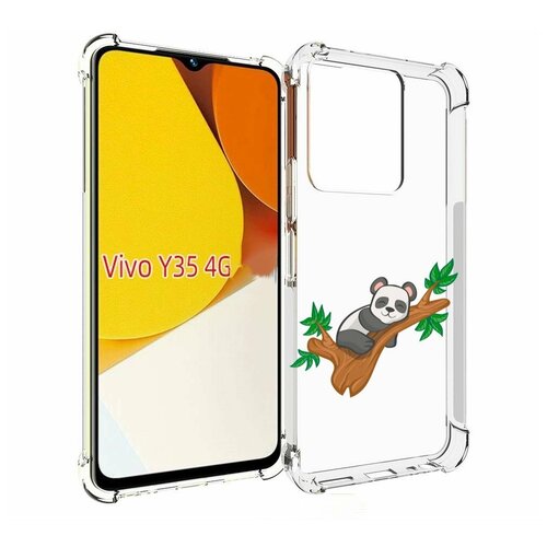 Чехол MyPads панда-на-деревце для Vivo Y35 4G 2022 / Vivo Y22 задняя-панель-накладка-бампер